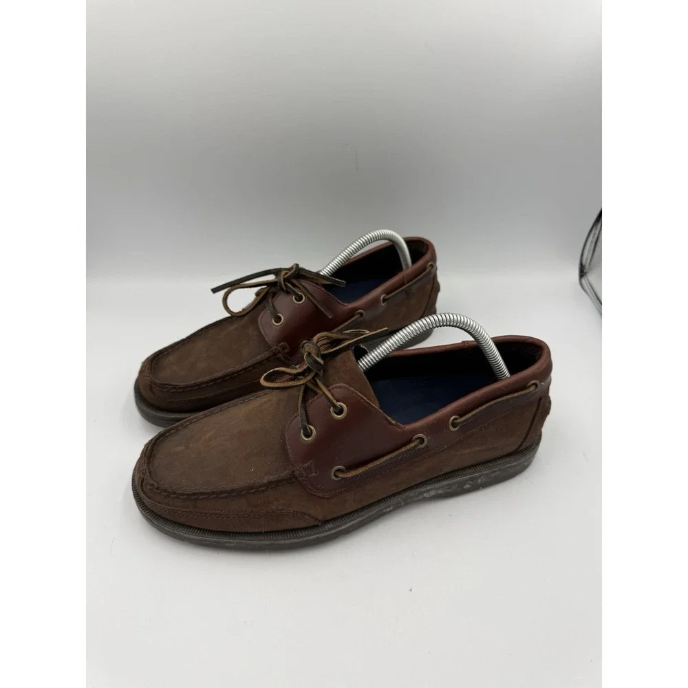 Rockport Brown Leather Boat Shoe Men's Size 9.5M Lace Up Casual Shoe (APM7138D)